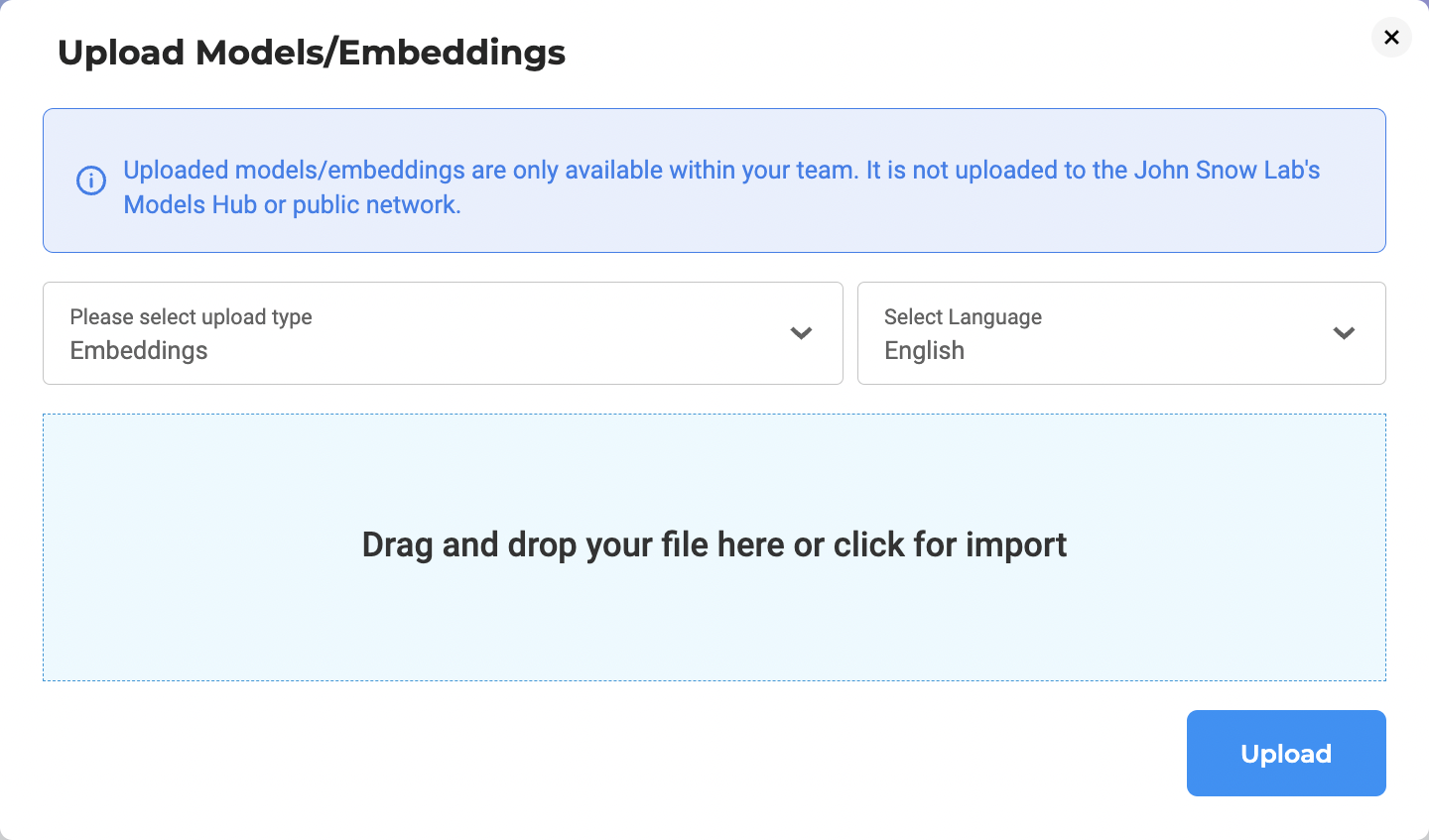 Custom Embeddings Upload