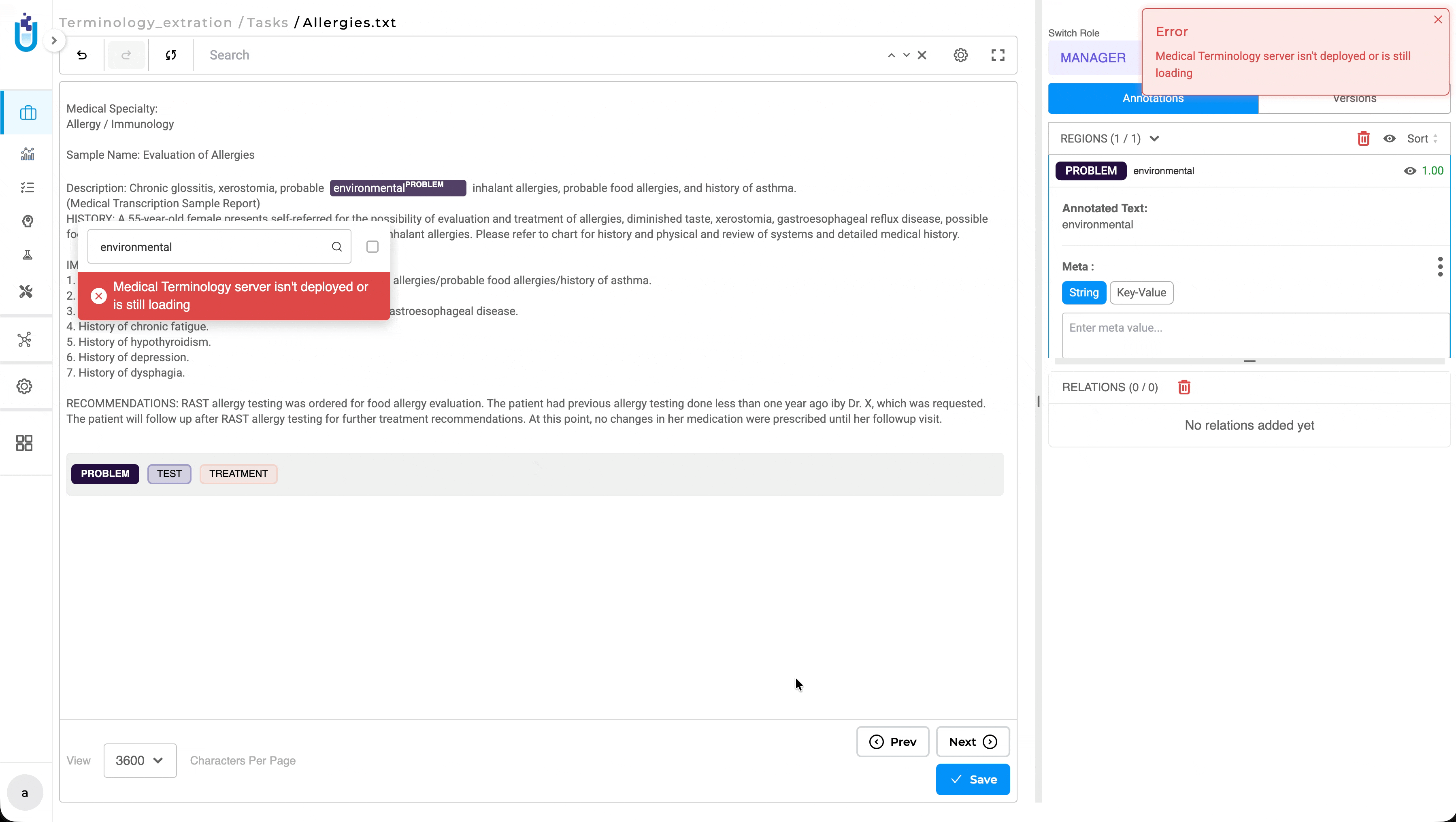 Faster terminology lookup during annotation