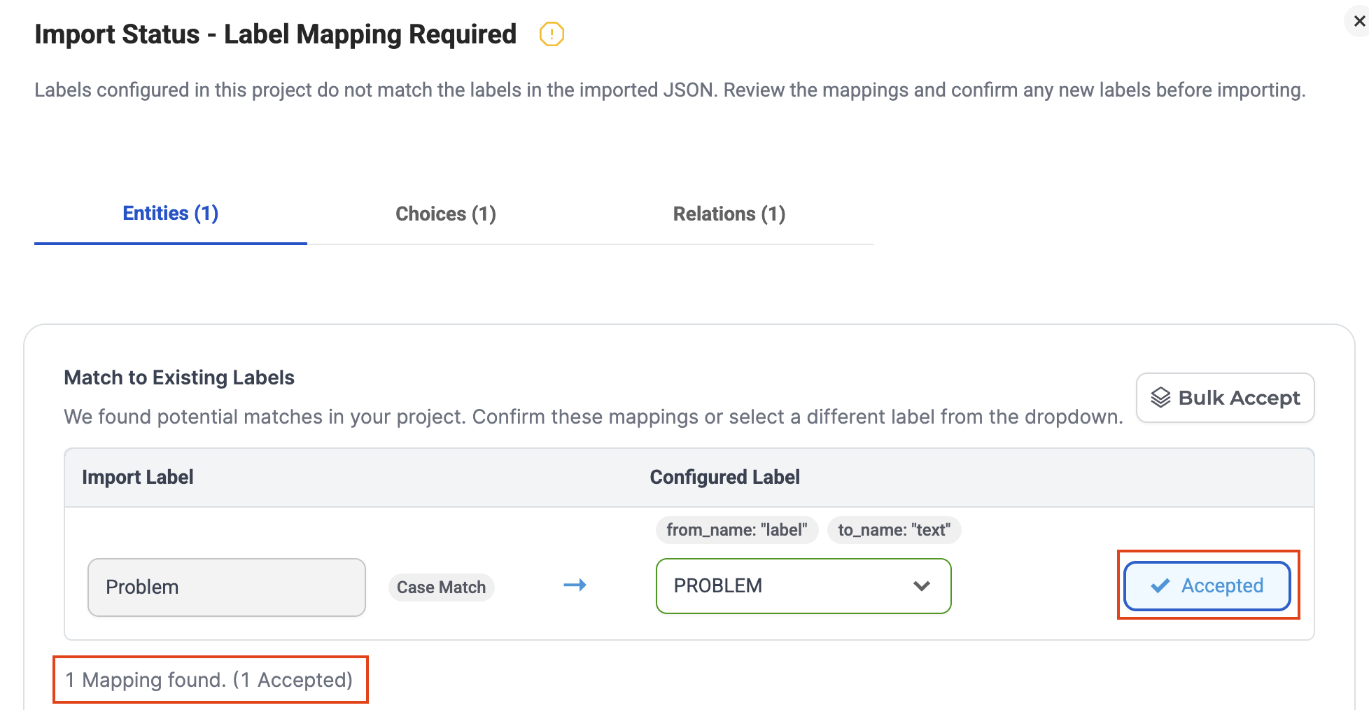 Automatic label mapping suggestion