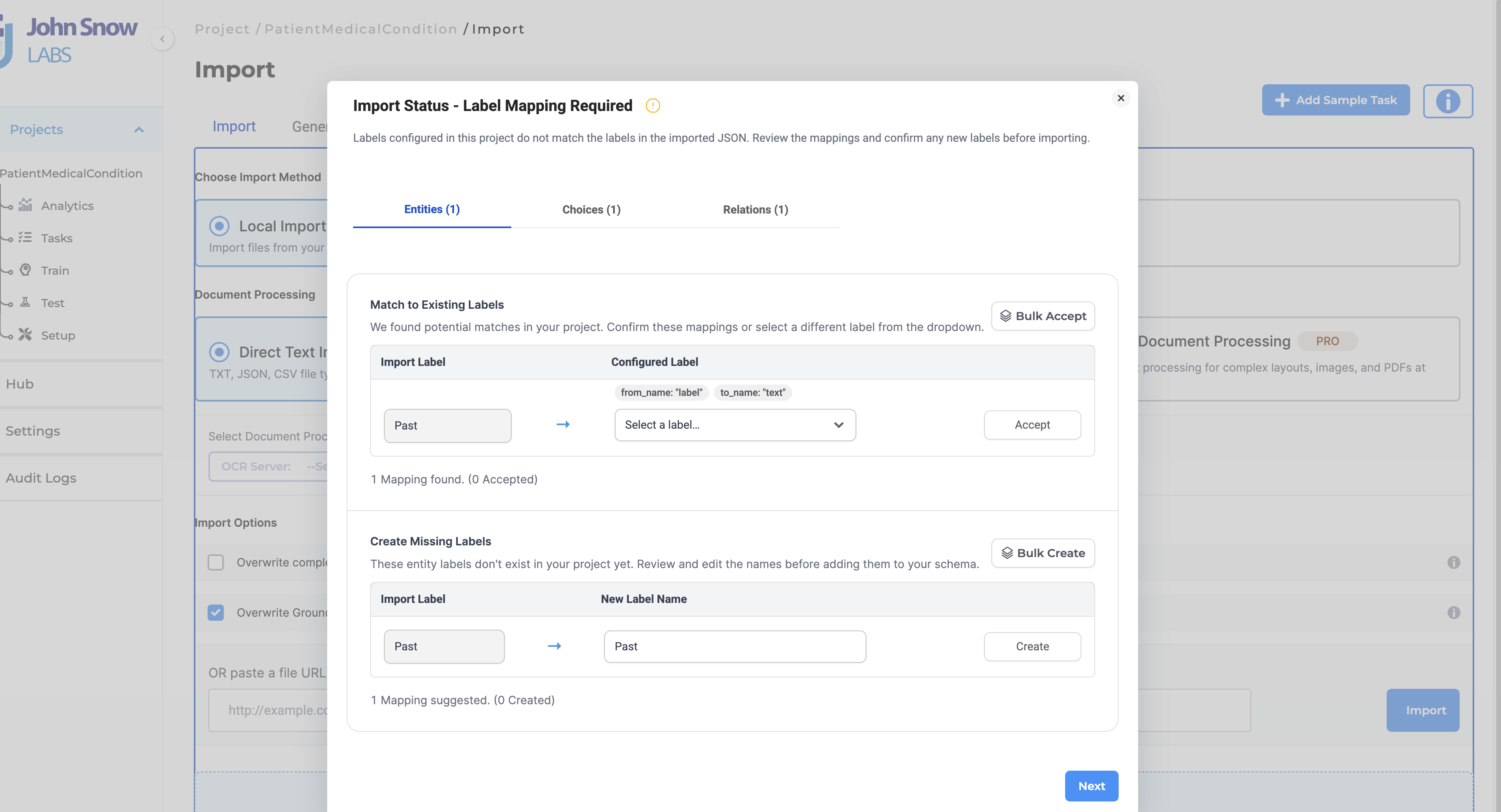 Flexible Label Mapping during JSON import