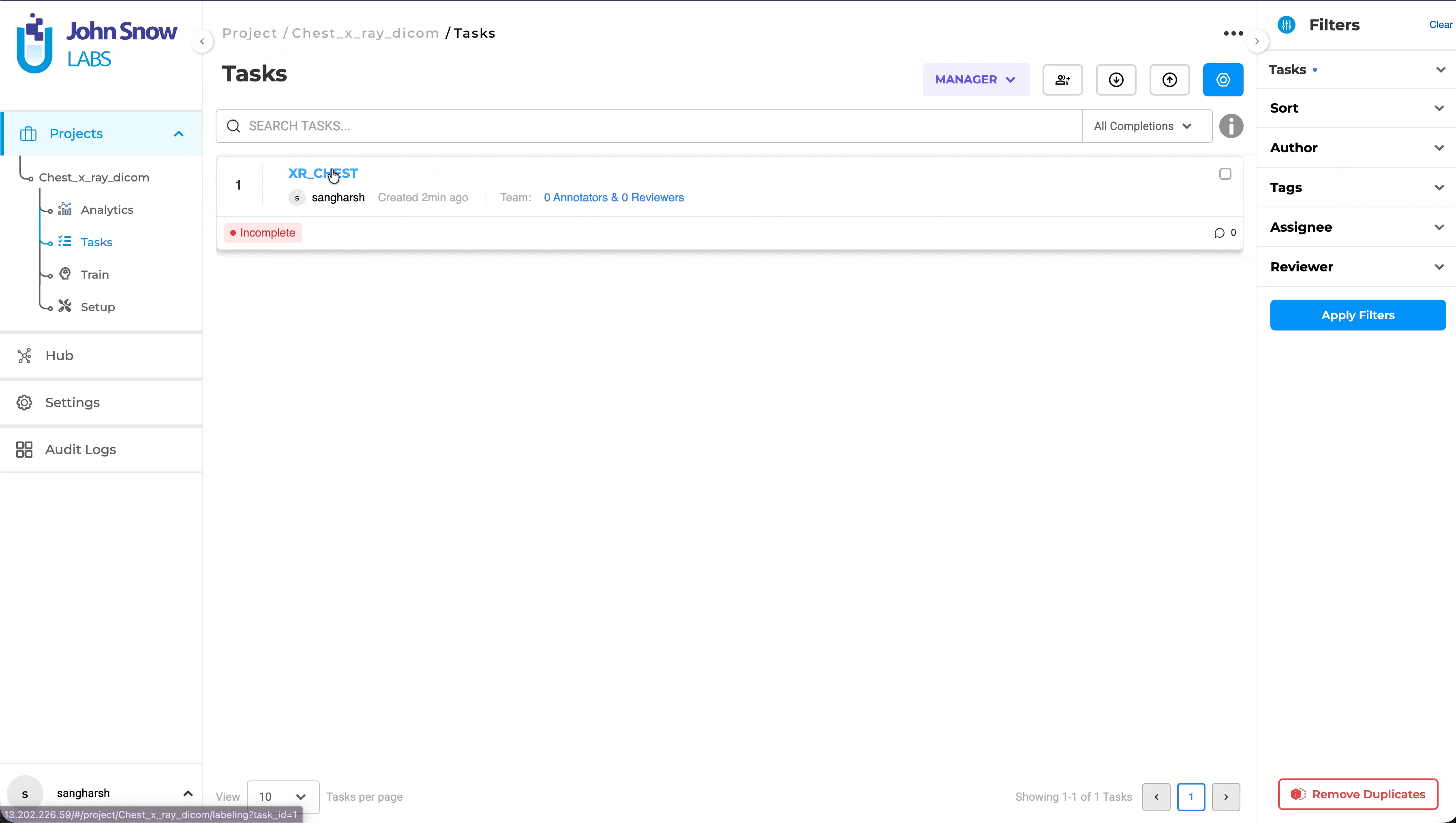 Viewing DICOM metadata within the annotation workspace