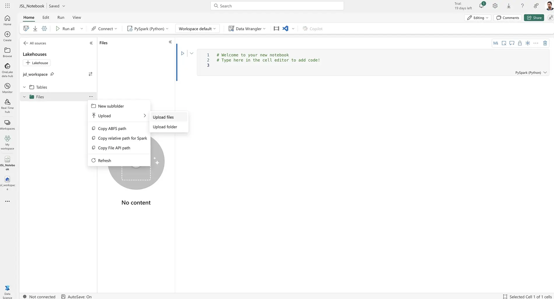 Upload Files to Fabric