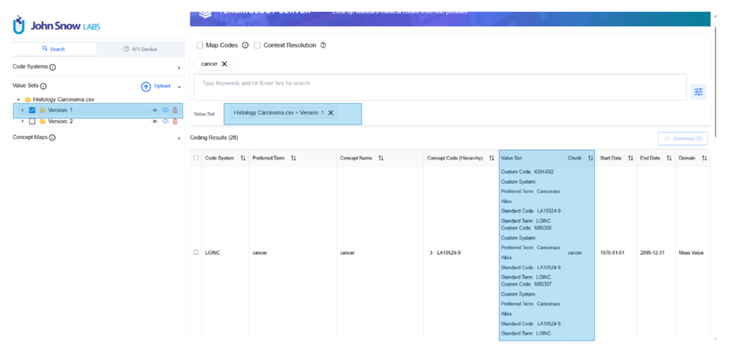 Terminology Service by John Snow Labs