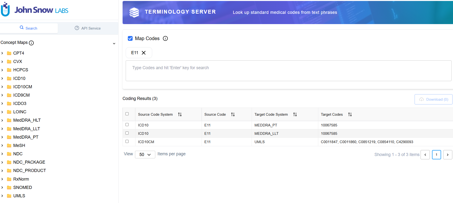 Terminology Service by John Snow Labs
