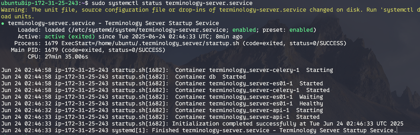 Terminology Service Staus