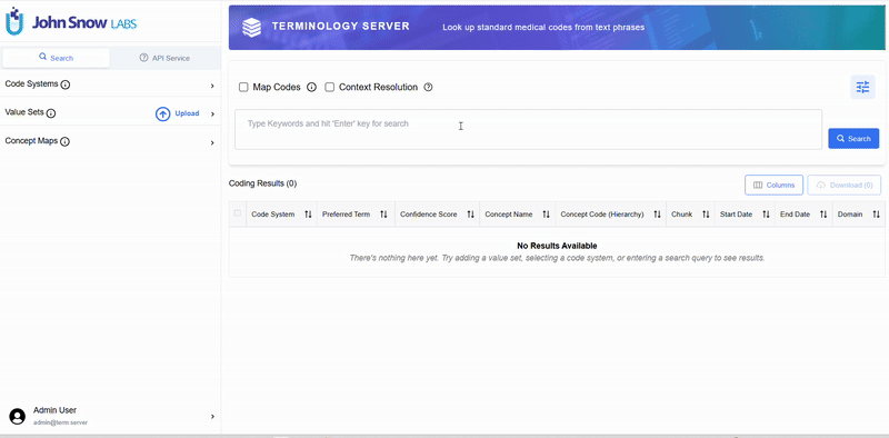 Screenshot of column management